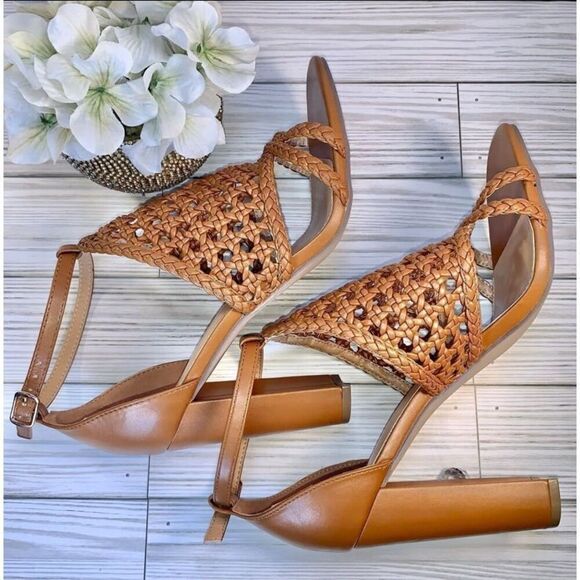 JustFab Lorelai Caged Camel Womens Sandal Heels Size :10 - Picture 8 of 12